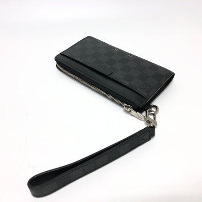 Louis Vuitton N60379 Damier Graphite Zippy Dragonne L-Shaped Long Wallet With Strap
