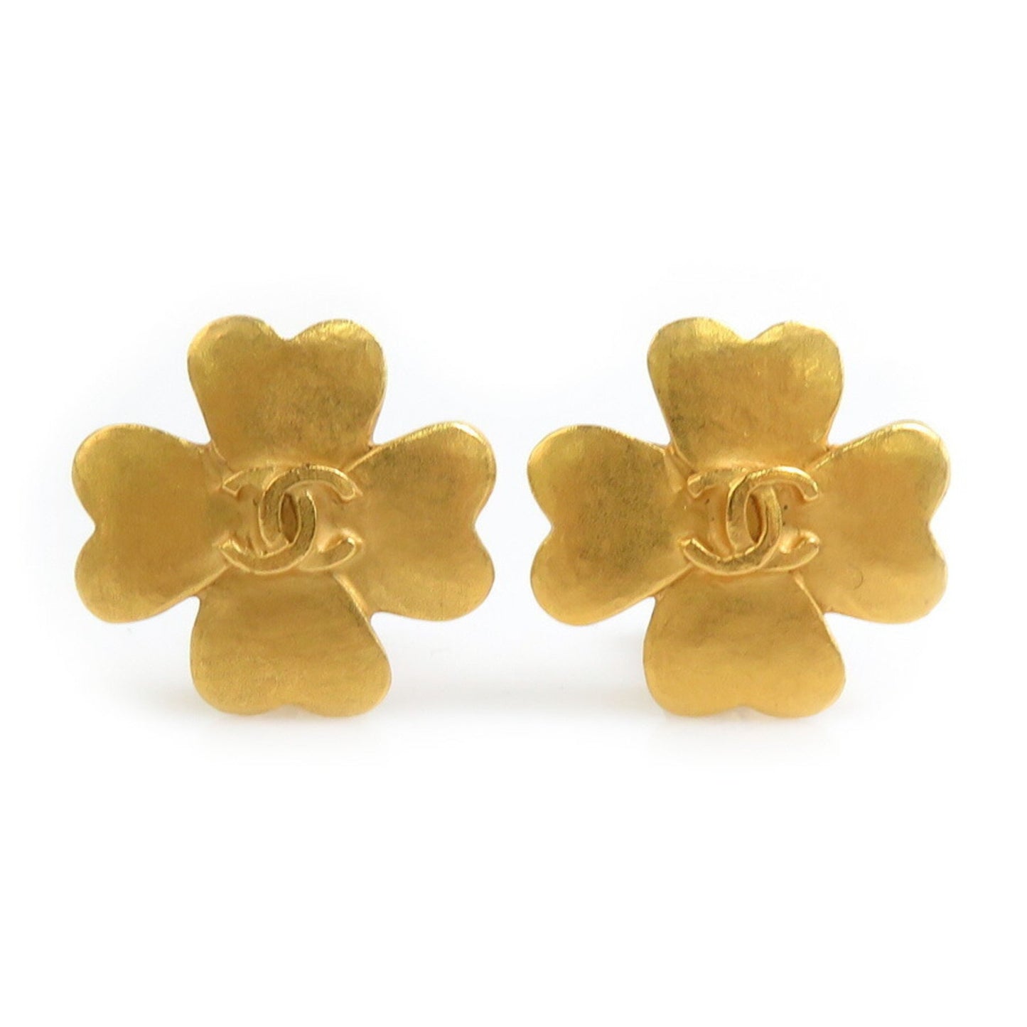 Chanel Coco Mark Metal Gold Earrings