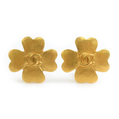 Chanel Coco Mark Metal Gold Earrings