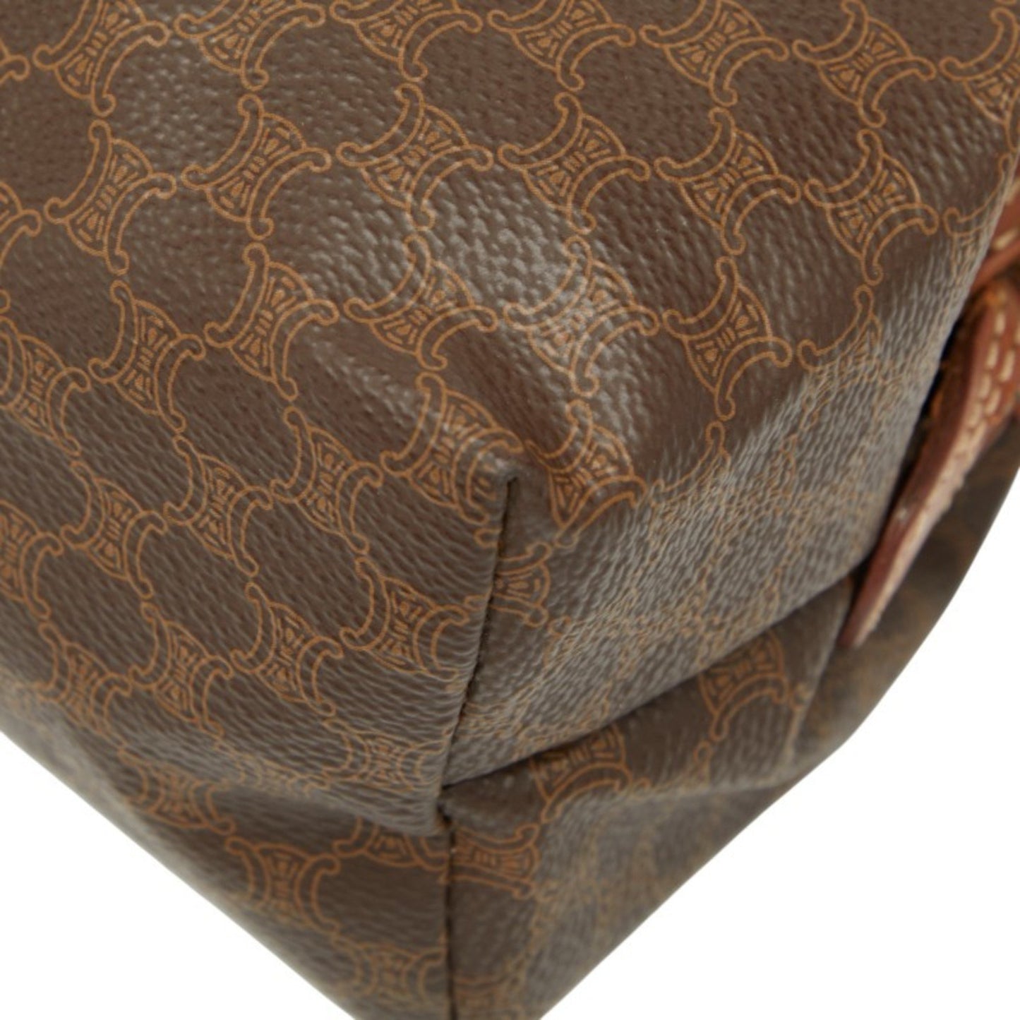 Celine Macadam Pouch Brown Leather