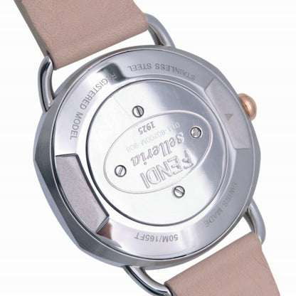 Fendi Selleria 80200M Quartz Watch Ss/Leather White Shell 0428Fendi