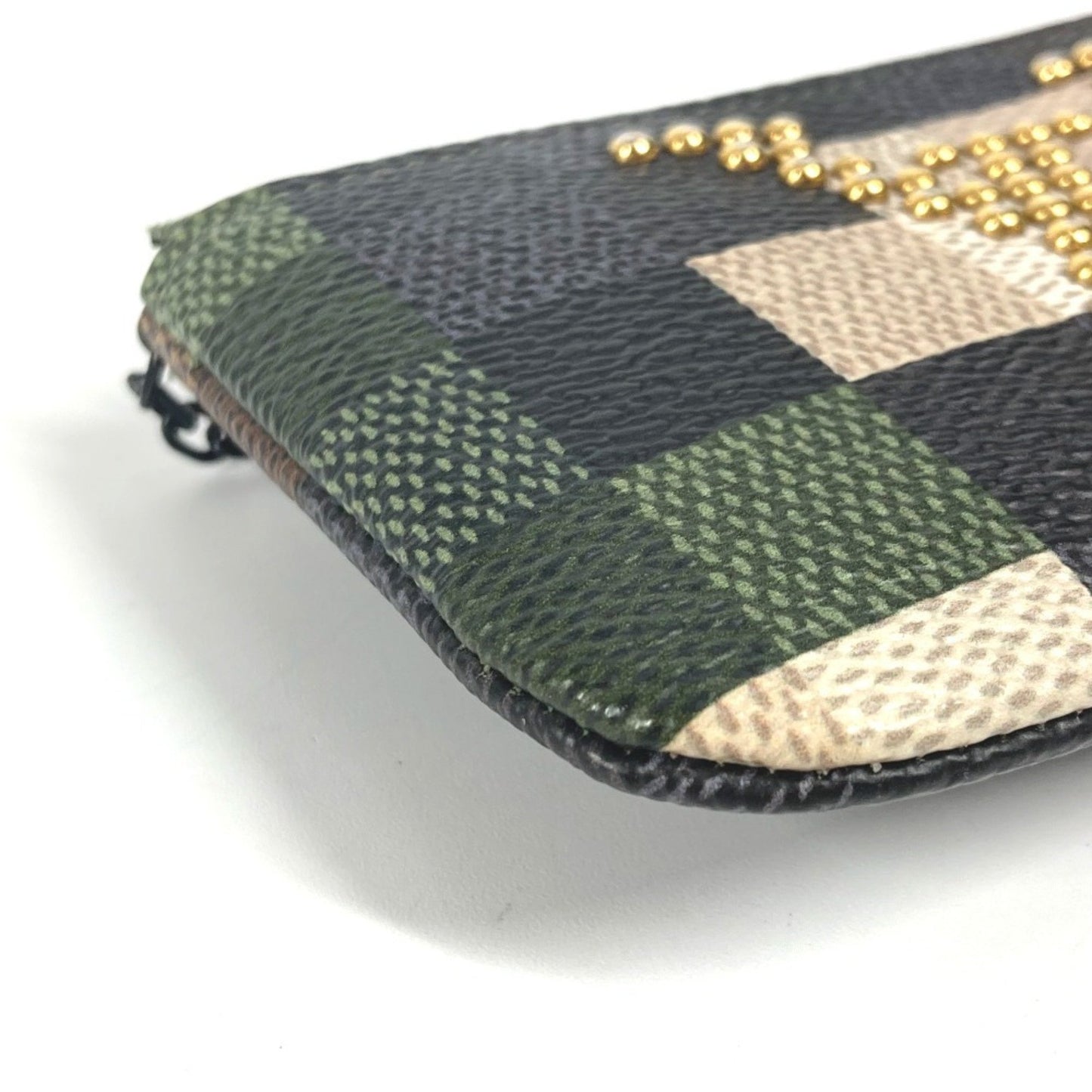 Louis Vuitton M83175 Damier Pop Pochette Cle Wallet Coin Purse Keychain Bag Charm Studs Wallet/Coin