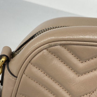 Gucci Gg Marmont Shoulder Bag 447632 Leather Pink Beige