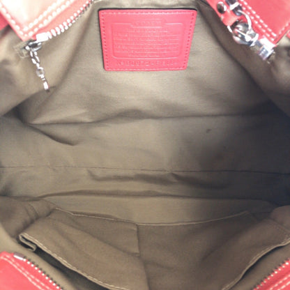 Coach Pink Silver Hardware Leather Tote Bag Shoulder