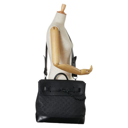 Louis Vuitton Monogram Eclipse Steamer Pm Handbag Shoulder Bag M44731 Noir Black Taurillon Leather