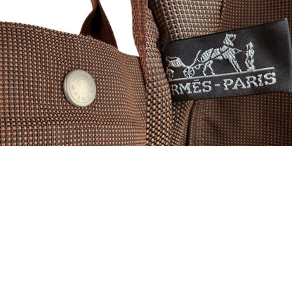 Hermes Herms Air Line Mm Handbag In Brown Nylon Canvas