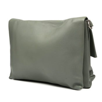 Celine Blade Shoulder Bag In Green Leather
