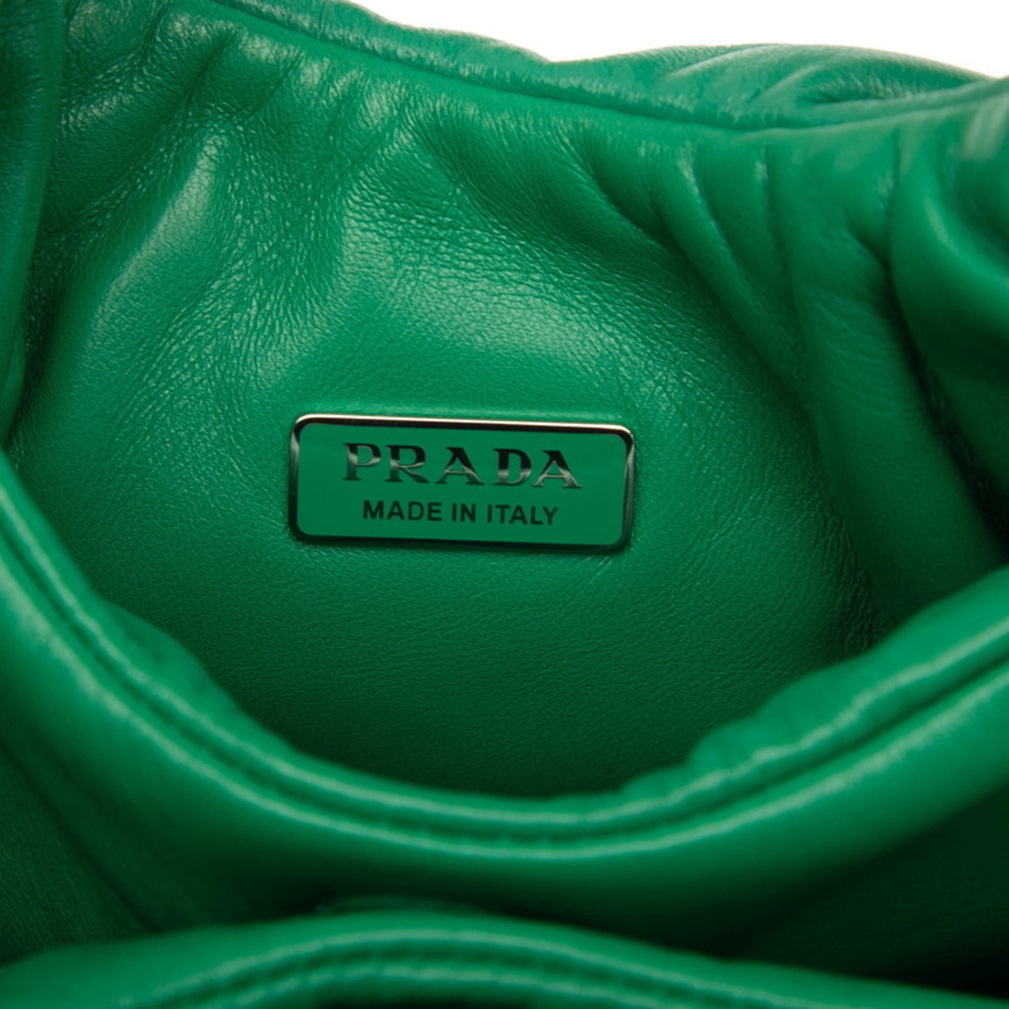 Prada Triangle Logo Plate Mini Handbag/Shoulder Bag 2Way 1Ba359 Green Leather