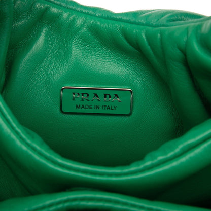 Prada Triangle Logo Plate Mini Handbag/Shoulder Bag 2Way 1Ba359 Green Leather
