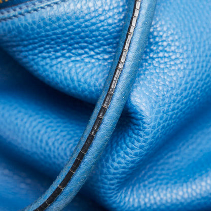 Prada 2-Way Handbag/Shoulder Bag In Blue Leather