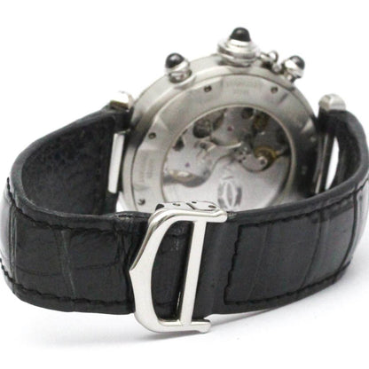 Cartier Pasha N950 Chronograph Platinum Steel Watch W3105155 Polished