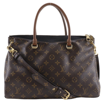 Louis Vuitton Pallas Handbag Shoulder Bag M41064 Monogram Canvas Noir Made In Usa 2015 Brown Sd0155