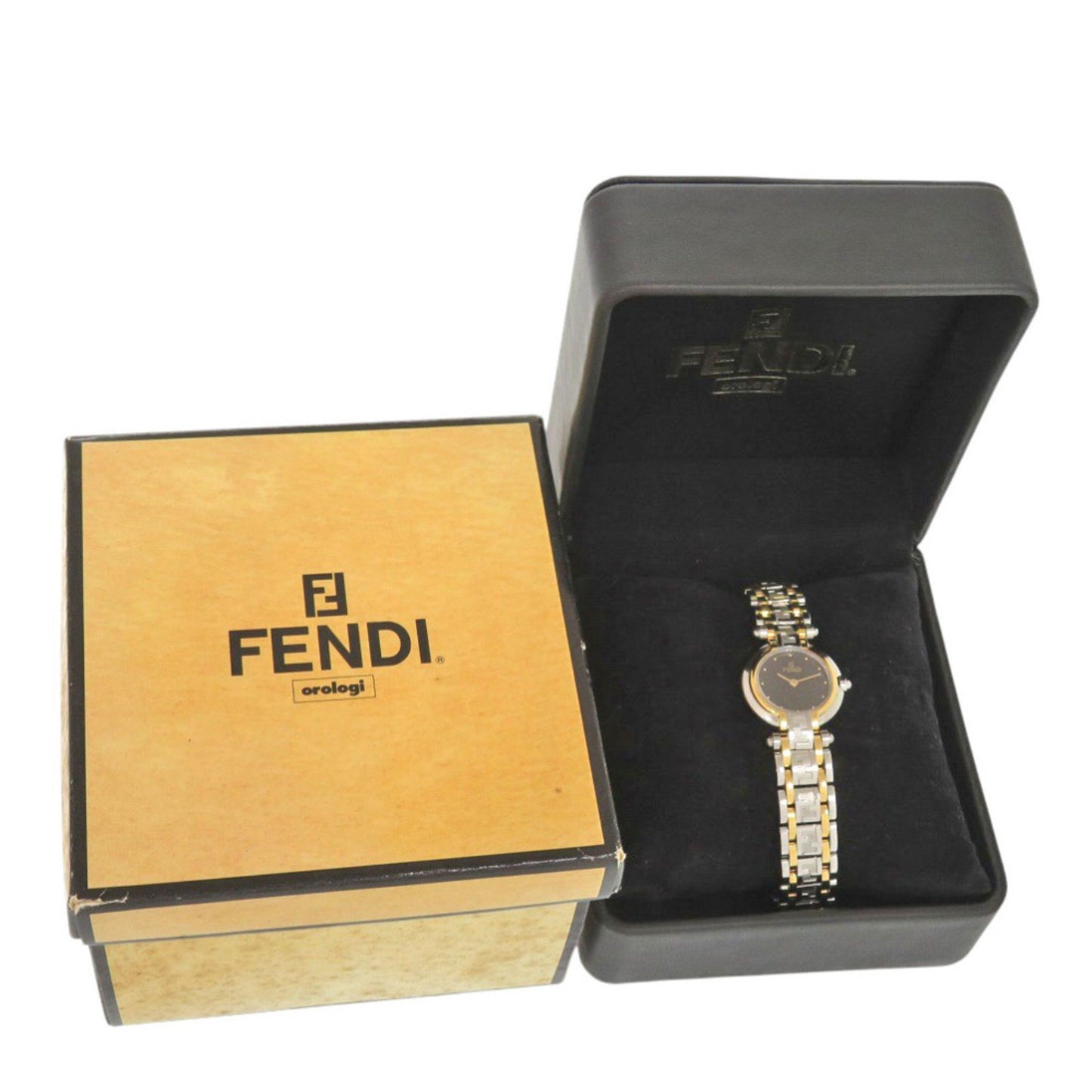 Fendi 760L Stainless Steel Black Gold Silver Quartz Watch