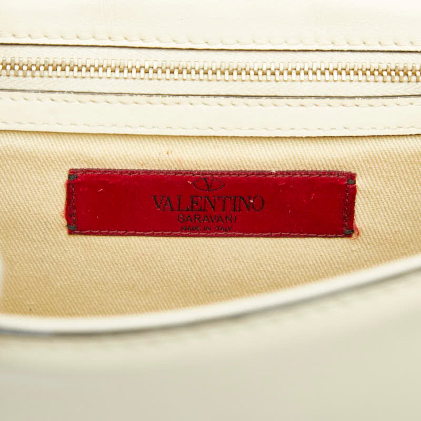 Valentino Studded Chain Shoulder Bag In White