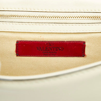 Valentino Studded Chain Shoulder Bag In White