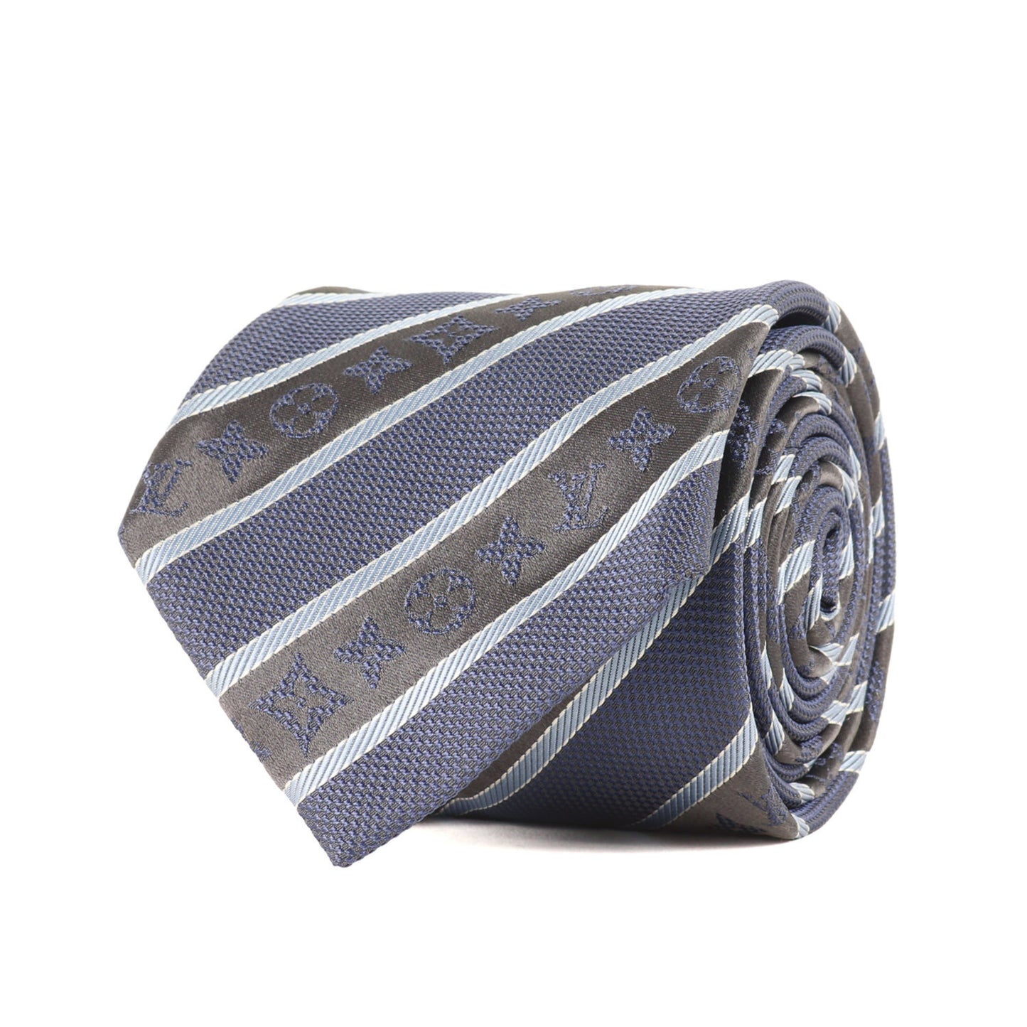 Louis Vuitton Monogram Regimental Silk Cravate Blue