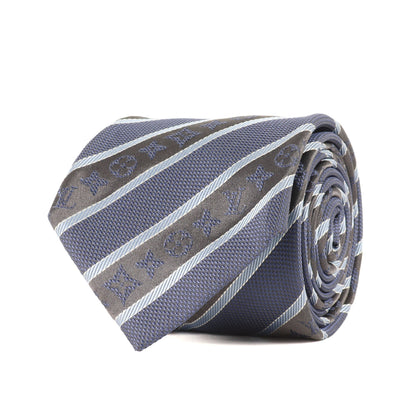 Louis Vuitton Monogram Regimental Silk Cravate Blue