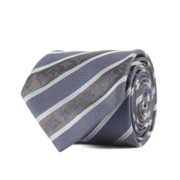 Louis Vuitton Monogram Regimental Silk Cravate Blue