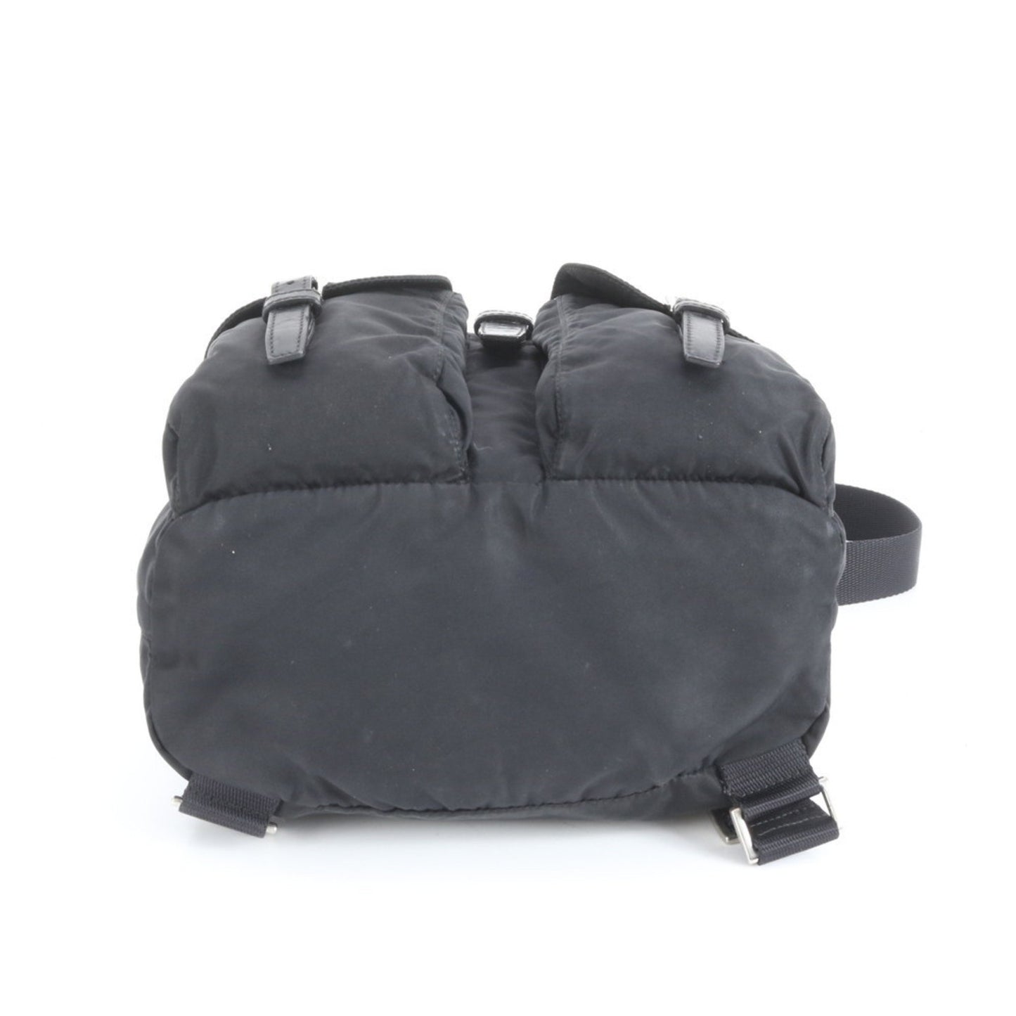 Prada Tessuto Nylon Triangle Logo Leather Backpack