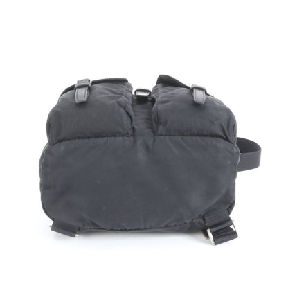 Prada Tessuto Nylon Triangle Logo Leather Backpack