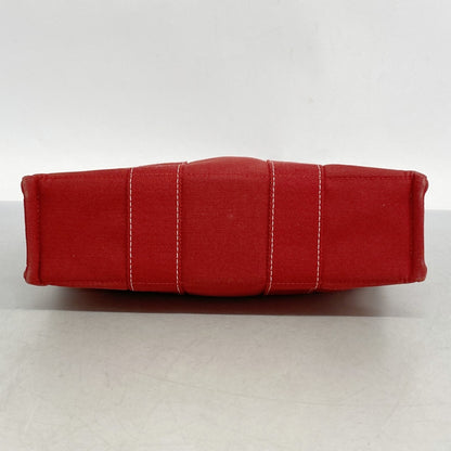 Hermes Herms Deauville Pm Tote Bag In Red Canvas