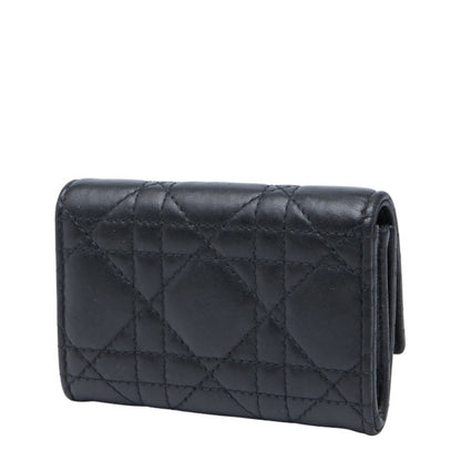 Christian Dior Dior Cannage Jolie Glycine Bifold Wallet S3102Unjb Black Lambskin
