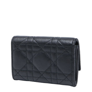 Christian Dior Dior Cannage Jolie Glycine Bifold Wallet S3102Unjb Black Lambskin