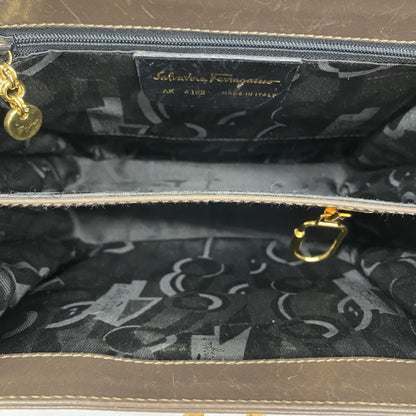 Salvatore Ferragamo Gancini Leather Handbag Brown