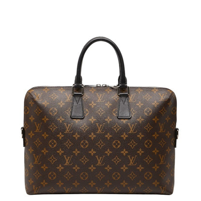 Louis Vuitton Monogram Macassar Porte-Document Jour Handbag/Business Bag M40868 Brown/Black Leather