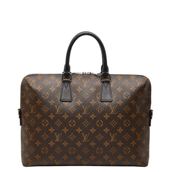 Louis Vuitton Monogram Macassar Porte-Document Jour Handbag/Business Bag M40868 Brown/Black Leather