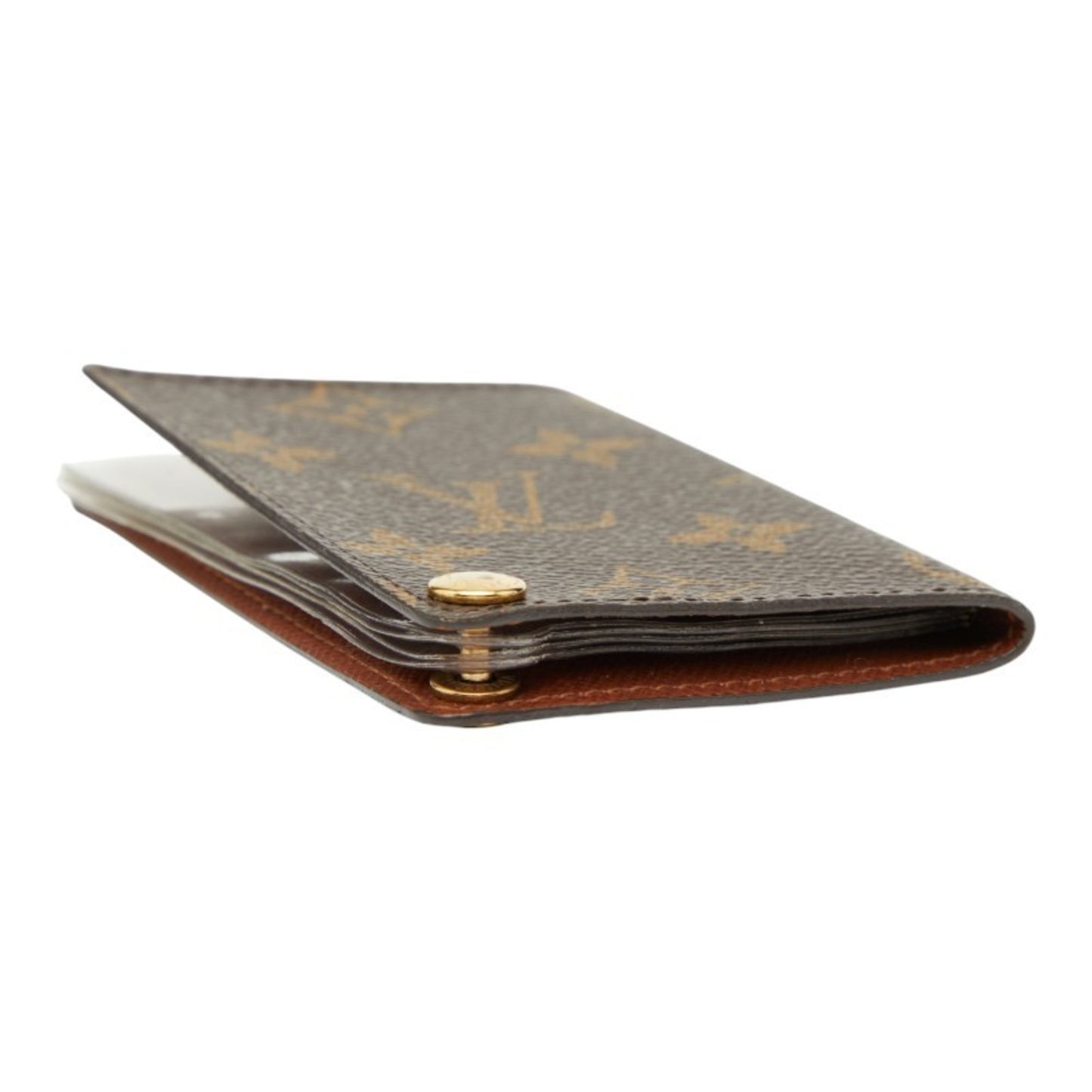 Louis Vuitton Monogram Porte Carte Credit Pression Business Card Case M60937 Brown Leather