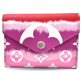 Louis Vuitton Victorine Monogram Escale Portefeuille Rouge Tri-Fold Mini Wallet In Cherry