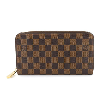 Louis Vuitton Damier Zippy Organizer Round Long Wallet In Ebene Leather N60003