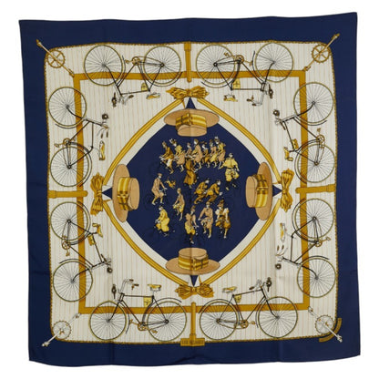 Hermes Herms Carr 90 Les Becanes Bicycle Scarf