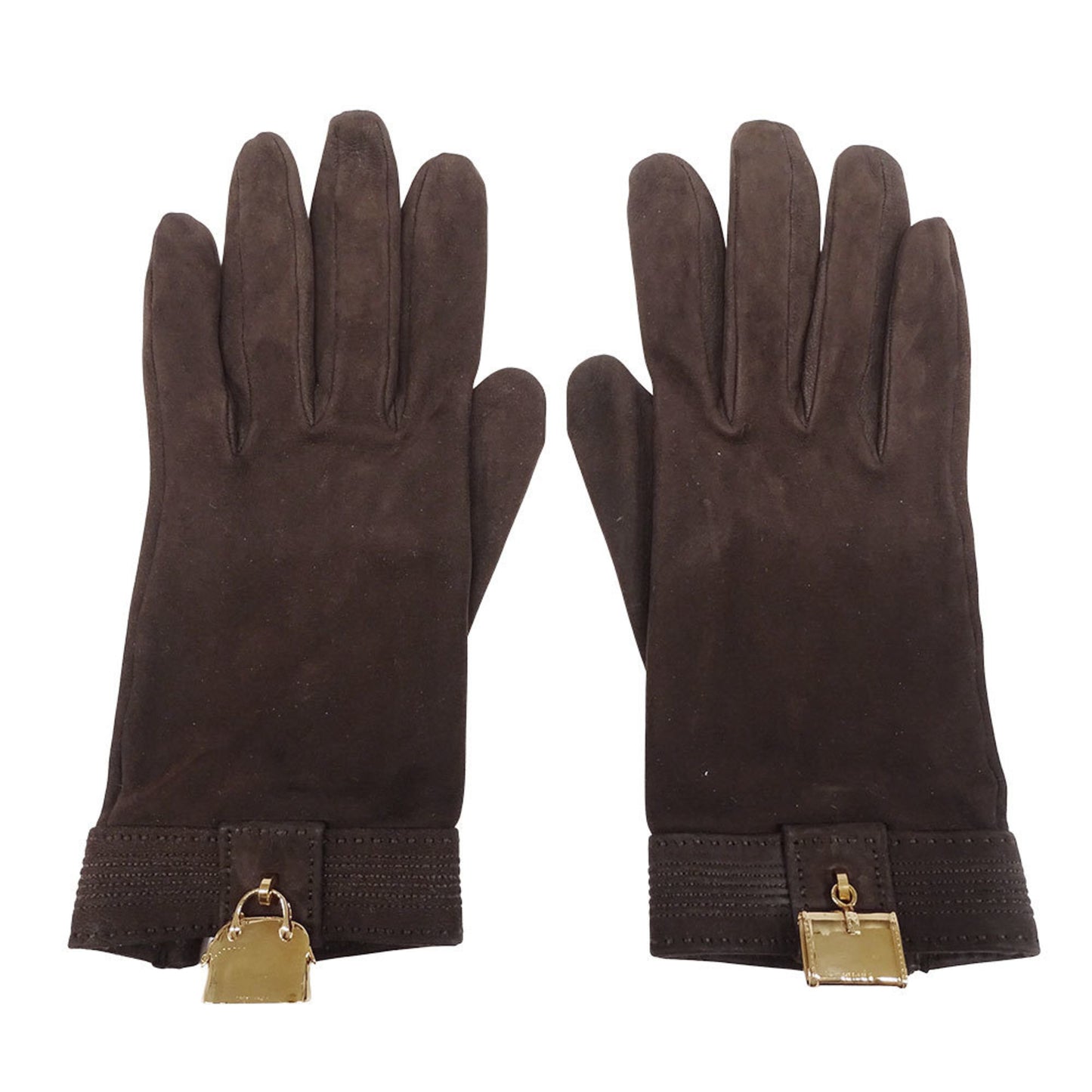 Hermes Herms Women'S Suede Gloves