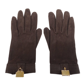 Hermes Herms Women'S Suede Gloves