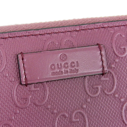 Like New Gucci Interlocking G Round Long Wallet 354487 525040 Leather Pink Gg Studs Embossed