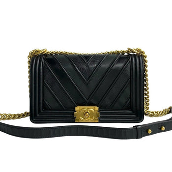 Chanel Boy Chanel Leather Mini Shoulder Bag/Handbag In Black