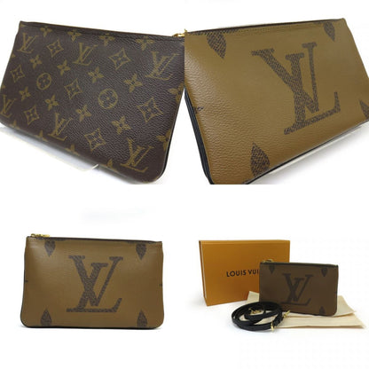 Louis Vuitton Monogram Giant Double Zip Pochette M69203 Reverse Shoulder Bag Pouch