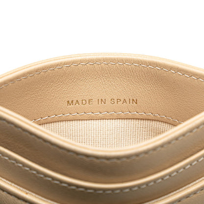 Chanel Coco Mark Matelasse Business Card Case/Card Case/Pass Case Beige Lambskin