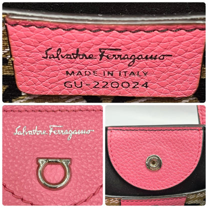 Salvatore Ferragamo 2-Way Mini Tote Shoulder Bag Gu-220024 In Pink Leather