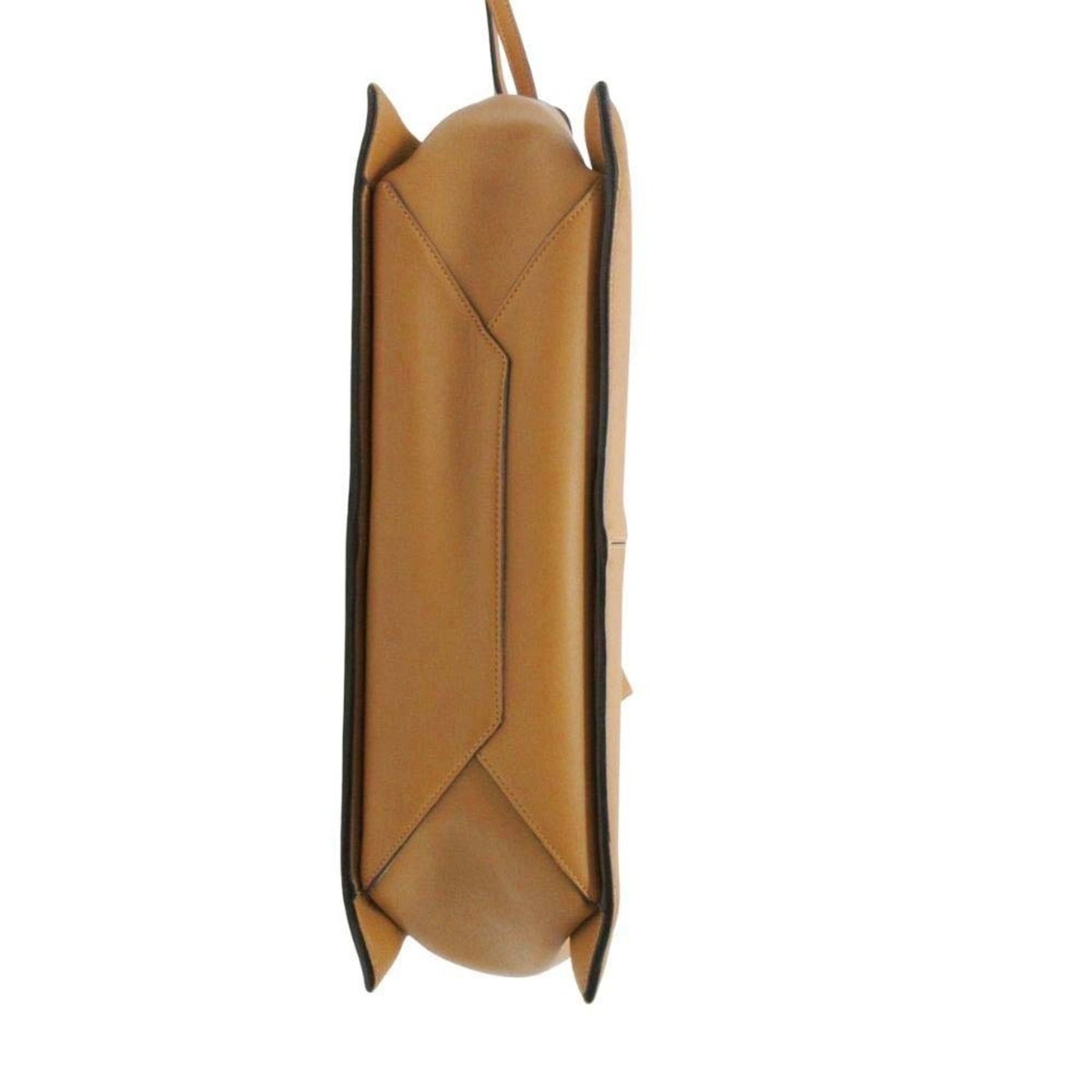 Celine Tri-Fold Leather Handbag Tote Bag In Mustard