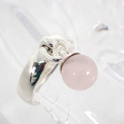 Tiffany 925 Ball Dangle Rose Quartz Ring