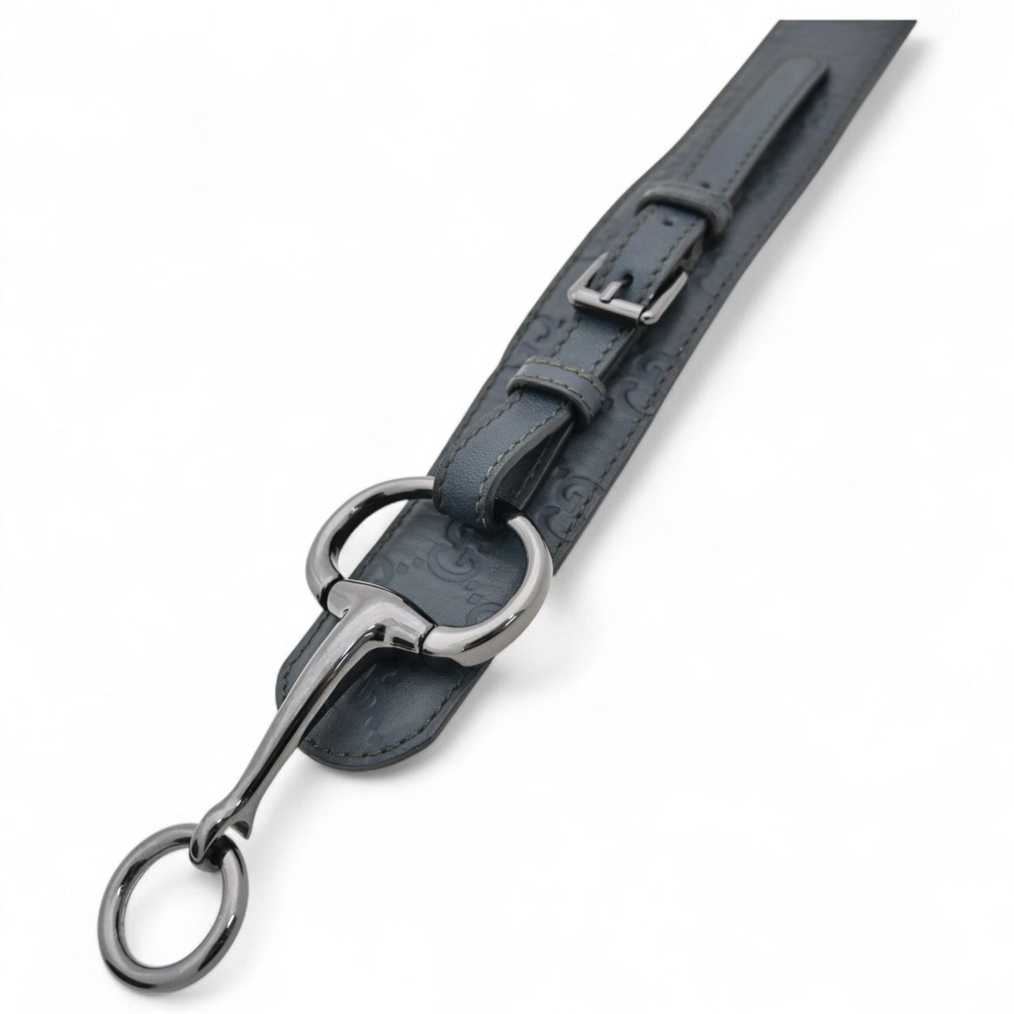 Gucci Shima Horsebit Belt In Green