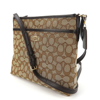 Coach Shoulder Bag F29960 Signature Canvas Leather Beige Dark Brown