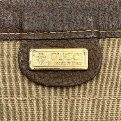 Gucci 017 115 Second Bag Clutch Pouch Gg Supreme Sherry Line Leather Brown