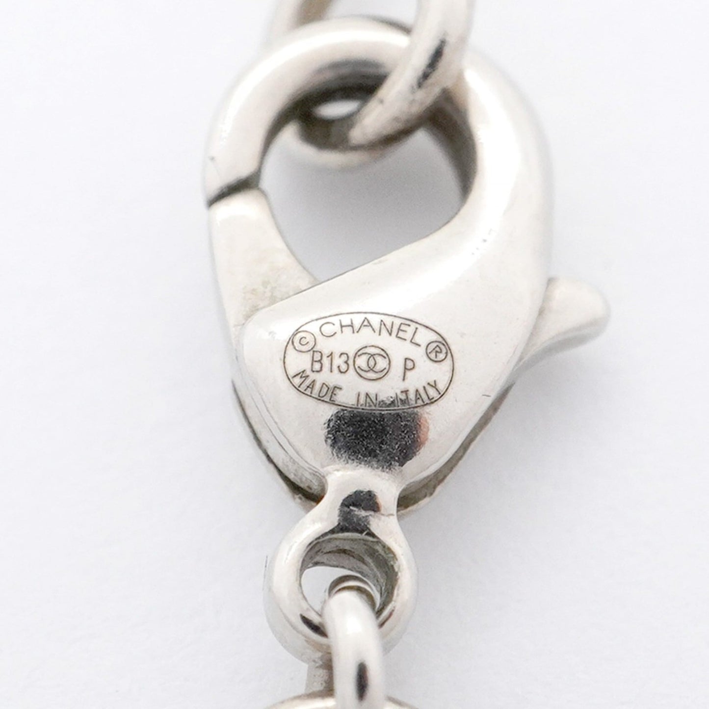 Chanel Coco Mark Metal Necklace With Faux Pearl And Rhinestones