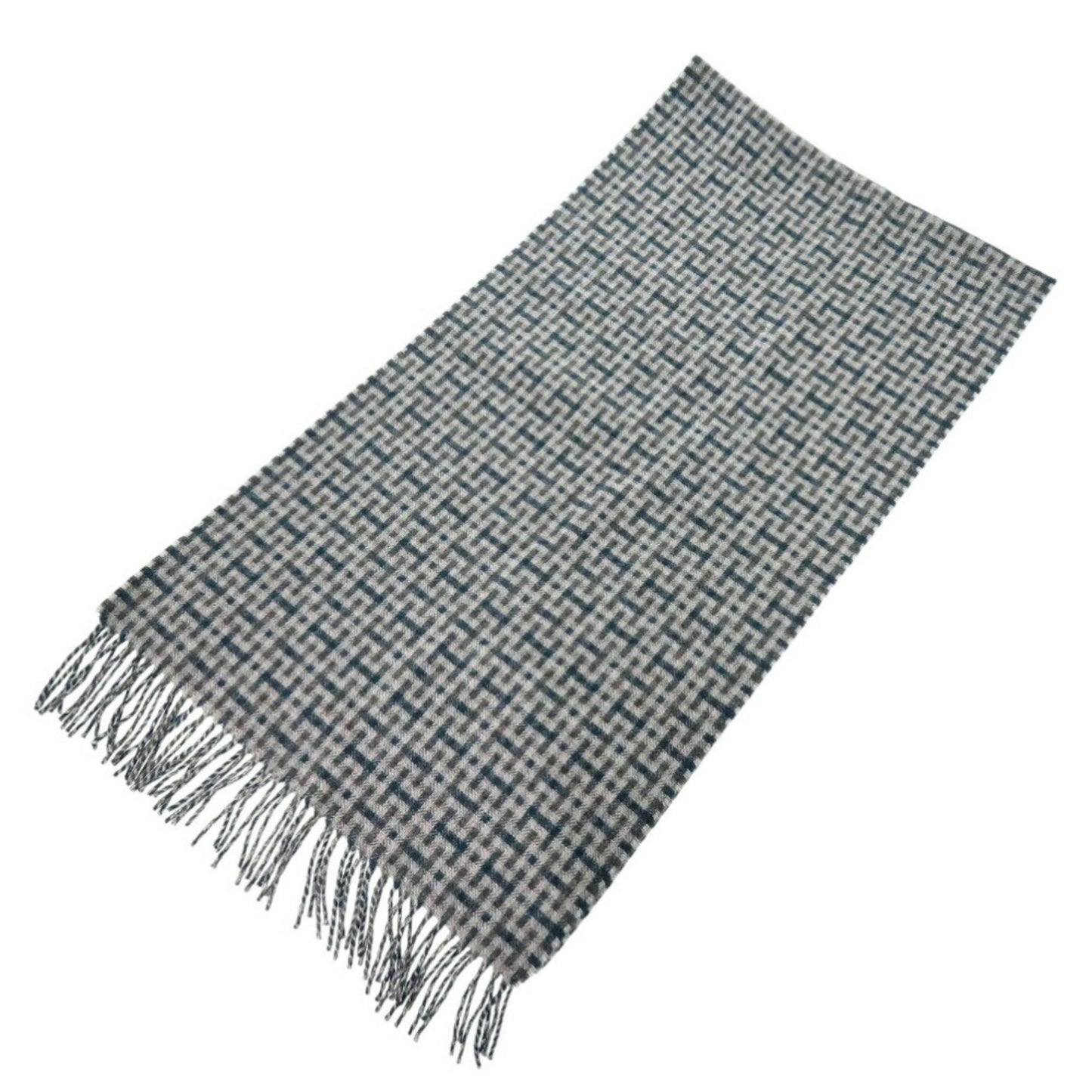 Hermes H Ecosse H394083T 06 Cashmere Green Grey Scarf 0846Hermes