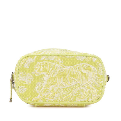Christian Dior Dior Toile Joue D'Hui Vanity Bag Handbag Shoulder Green Jacquard