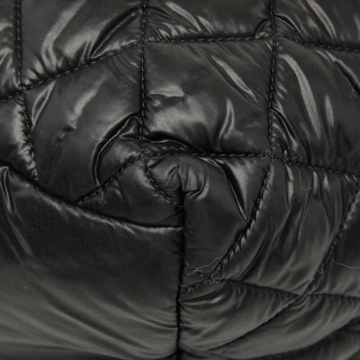 Chanel Coco Mark Cocoon Matelasse Handbag Tote Bag Black Nylon Leather